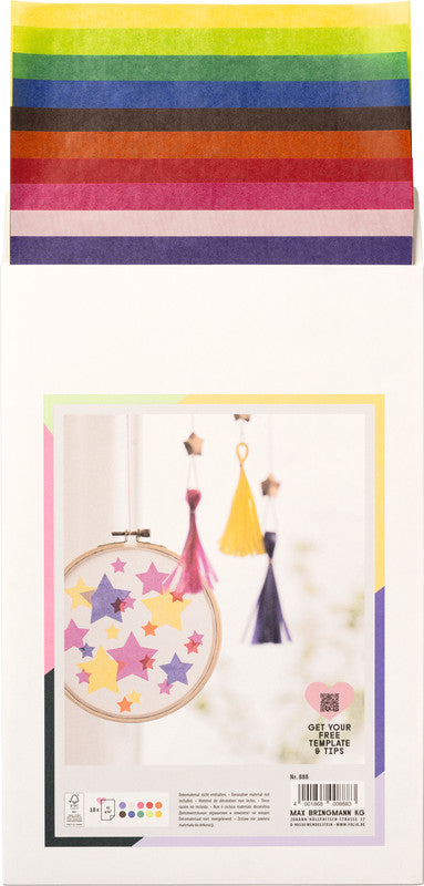 Folia Transparentpapier – 20 × 30 cm, 42 g/m², sortiert, 10 Bogen, zum Basteln