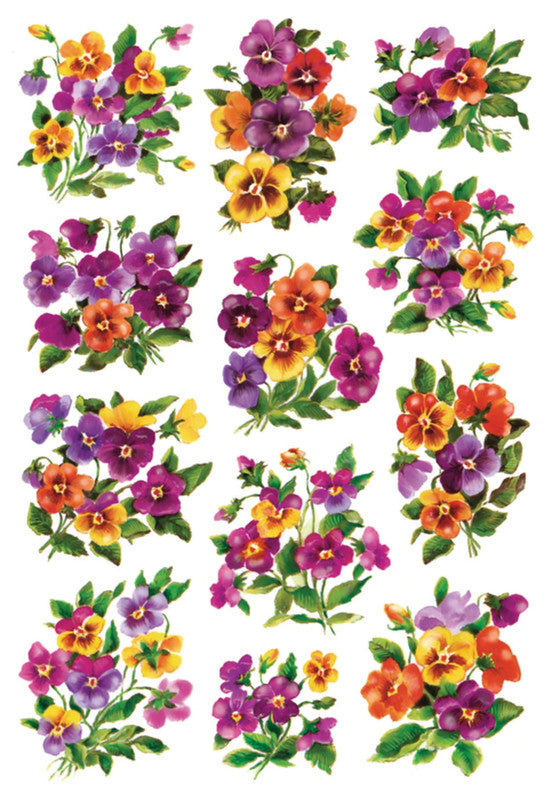 HERMA Schmucketiketten – Motiv Veilchengestecke – Papier, Glitter, 24 Stk, 2 Bogen