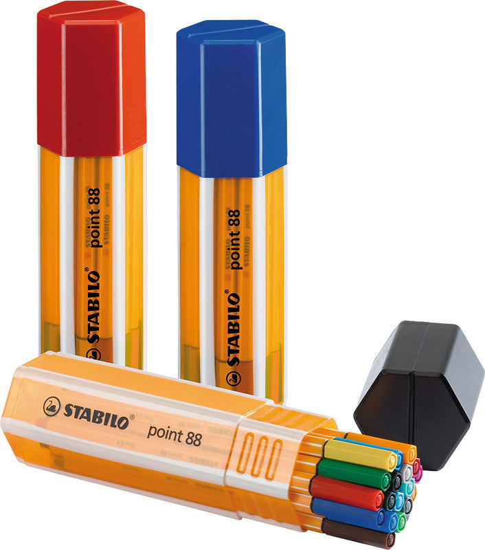 STABILO Fineliner – 20er-Set 0,4 mm – 20 Farben, sortiert