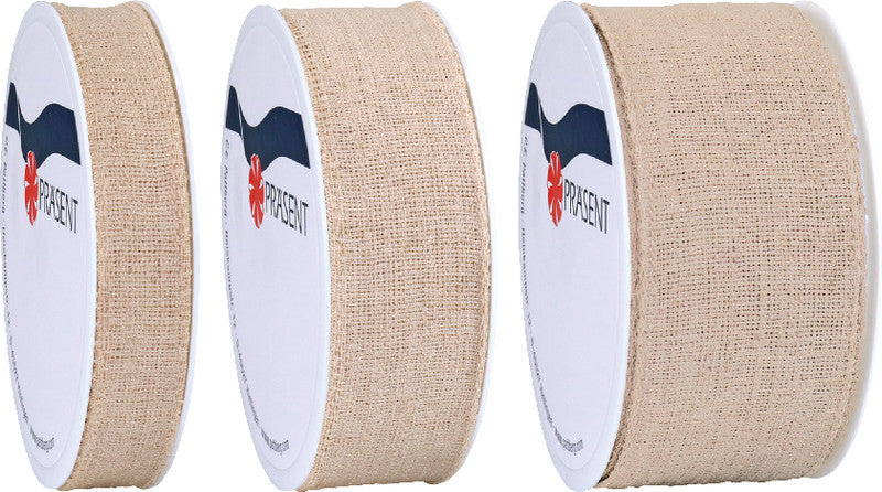 Präsent Leinenband – neutral – 40 mm × 2 m – braun