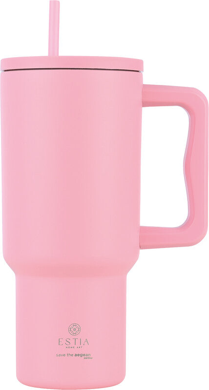 Estia Thermobecher – 9 dl – Edelstahl, isoliert, Schraubverschluss – Blossom Rose