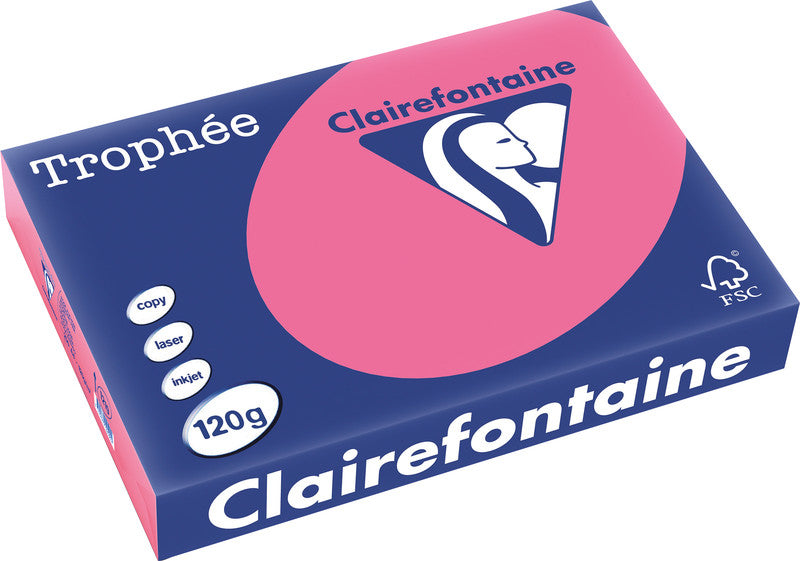 Clairefontaine Kopierpapier – A4, 120 g/m², Eosin – für Inkjet/Laser/Kopierer – FSC, EU Ecolabel – 250 Blatt
