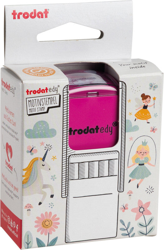 Trodat Einhorn Motivstempel – selbstfärbend, 19 × 19 mm, Pink