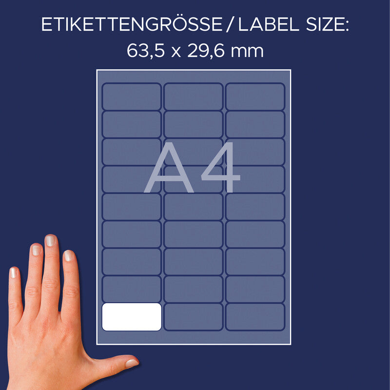 Avery Namens-Etiketten, 64 mm × 30 mm, weiss, Textil, selbstklebend, 540 Etiketten