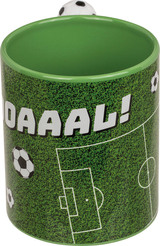 Out oft the blue Out of the Blue Tasse mit Fussball am Griff – 350 ml, Steingut, Mehrfarbig