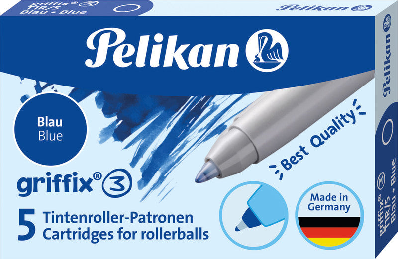 Pelikan Rollerpatronen Griffix – blau, 0,4 mm, 5 Stk.