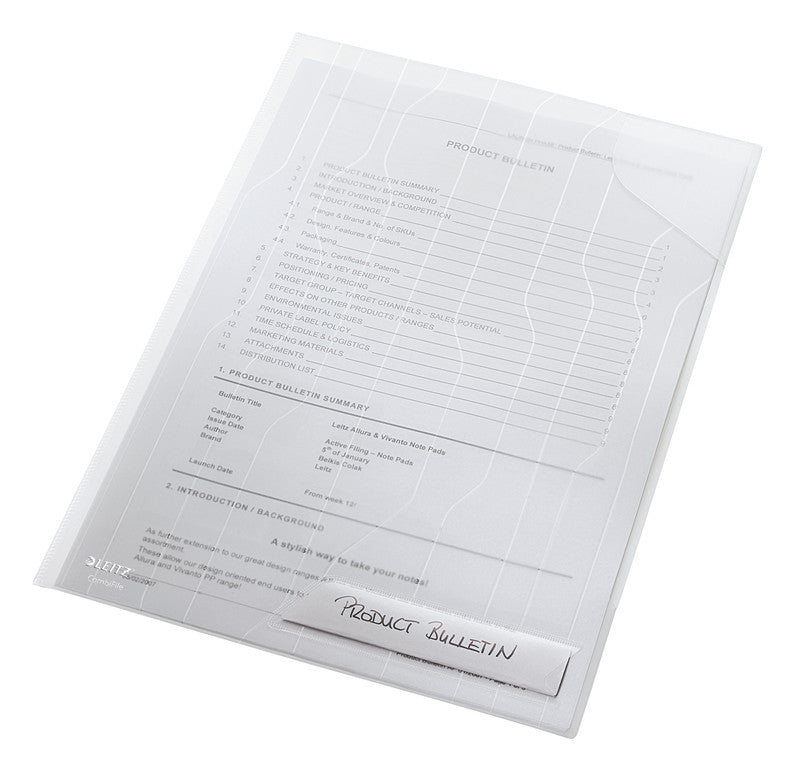 Leitz Sichtmappe A4 – Transparent, Kunststoff, Matt, 200 µm, 5er-Pack