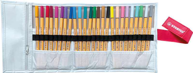 STABILO Fineliner – 25er-Set – 0,4 mm – 25 Farben, sortiert