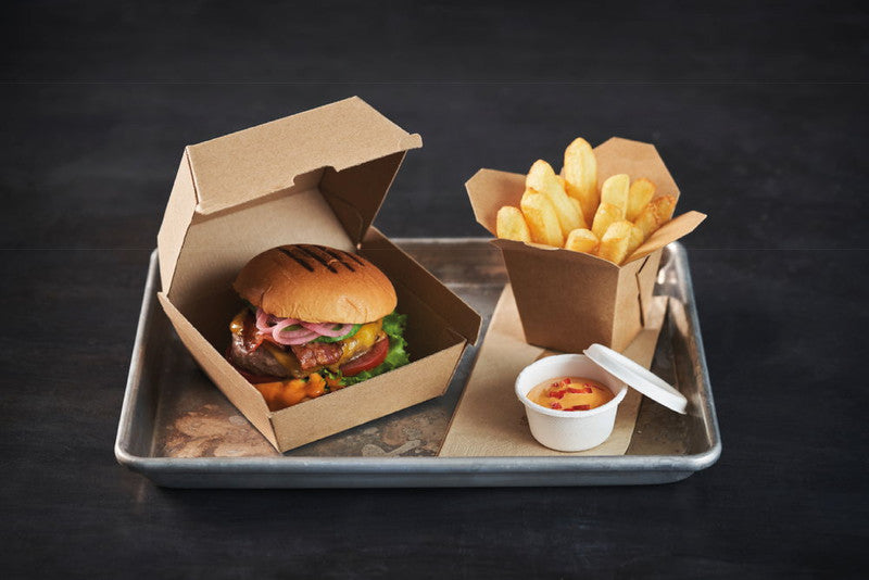 Duni Take-away-Box Karton – 500 ml, 105 × 84 × 102 mm, braun, 55 Stück