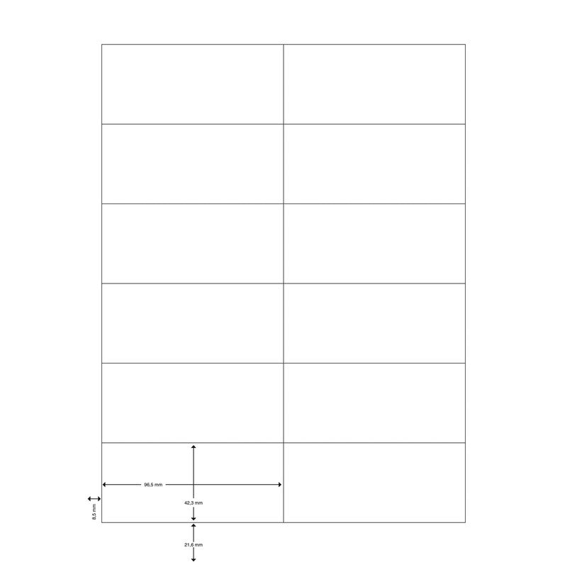Q-CONNECT Druckeretiketten, 97 mm × 42 mm, Weiss, Papier, Permanent, 1200 Etiketten (100 Blatt)