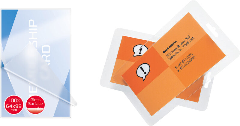 GBC Laminierfolien Key Card, glänzend – 125 µm, 64 × 99 mm, 100 Stk.