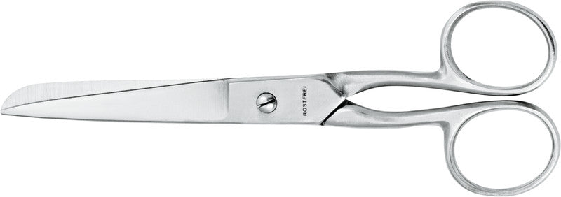 Wedo Universalschere – 15,3 cm, Stahl, für Rechts- und Linkshänder, spitz, Metallgriffe, Silber