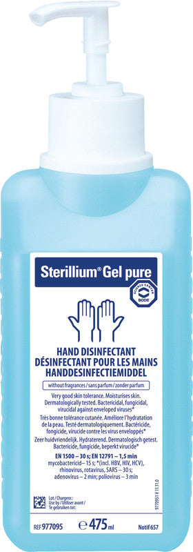 Sterillium Desinfektionsgel – Kunststoff, Weiss, 66 × 160 × 66 mm, mit Pumpe, 475 ml