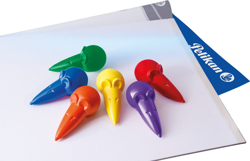 Pelikan Wachsmalstifte Mäuseform – mehrfarbig – 6 Stück – im Blister