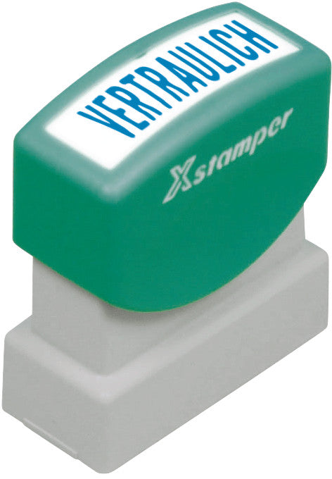 X-stamper Motivstempel – Motiv: Vertraulich, selbstfärbend, Kunststoff, 13 × 42 mm, Deutsch