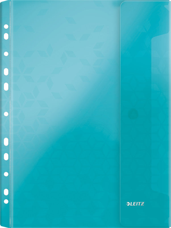 Leitz WOW A4 Prospekthülle, Eurolochung, 200 µm, Seitenklappe, Klettverschluss, 40 Blatt, assortiert – 6 Stück