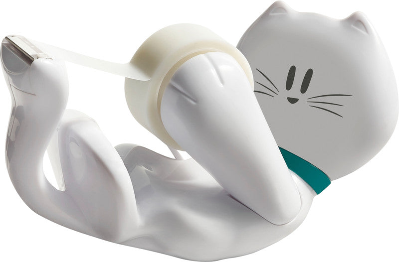 Scotch Tischabroller Cat-810 – für Rollenbreite bis 19 mm, für Bandlänge bis 33 m, für Kern 1", rutschfest