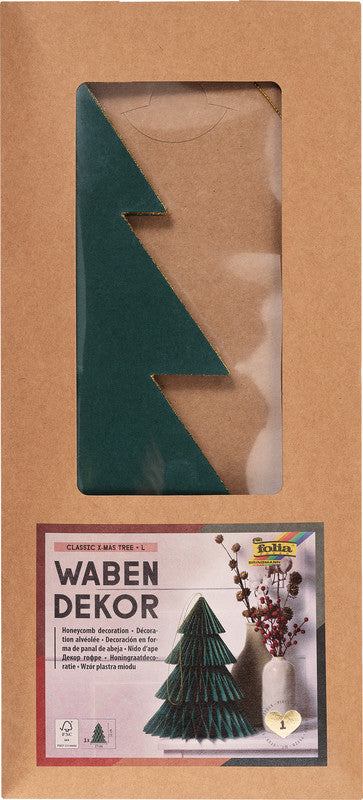 Folia Wabendekor Tanne L, Papier, grün, 27 × 32 cm, 1 Stück – Classic – FSC