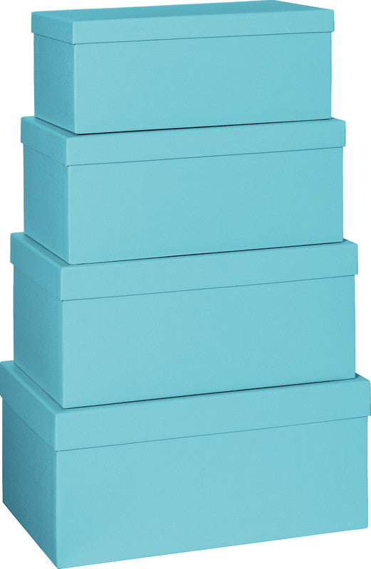 Stewo Geschenkbox 4-teilig – Strukturprägung, FSC, recyclingfähig – Hellblau