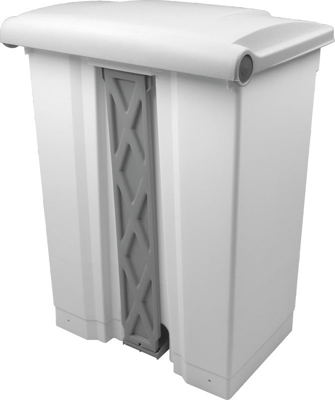 Helit Abfallcontainer – 70 l – mit Deckel – Kunststoff, weiss – B × H × T 500 × 680 × 410 mm