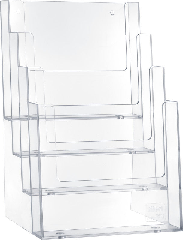 Helit Tischprospekthalter – 165 × 257 mm, transparent, Kunststoff, für A5