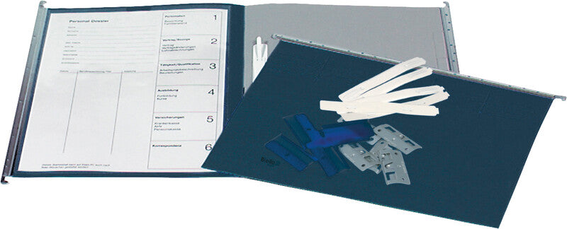 Biella Hängeordner für A4 – Karton, Blau, 320 × 250 mm, mit Vordruck