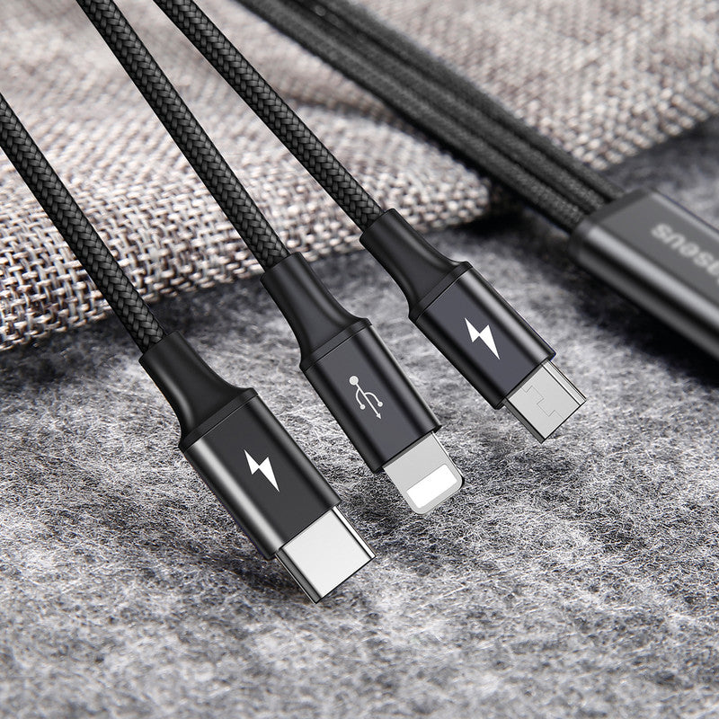 Baseus USB-Kabel, Lightning, USB-C, Micro-USB, 1,2 m, USB 2.0
