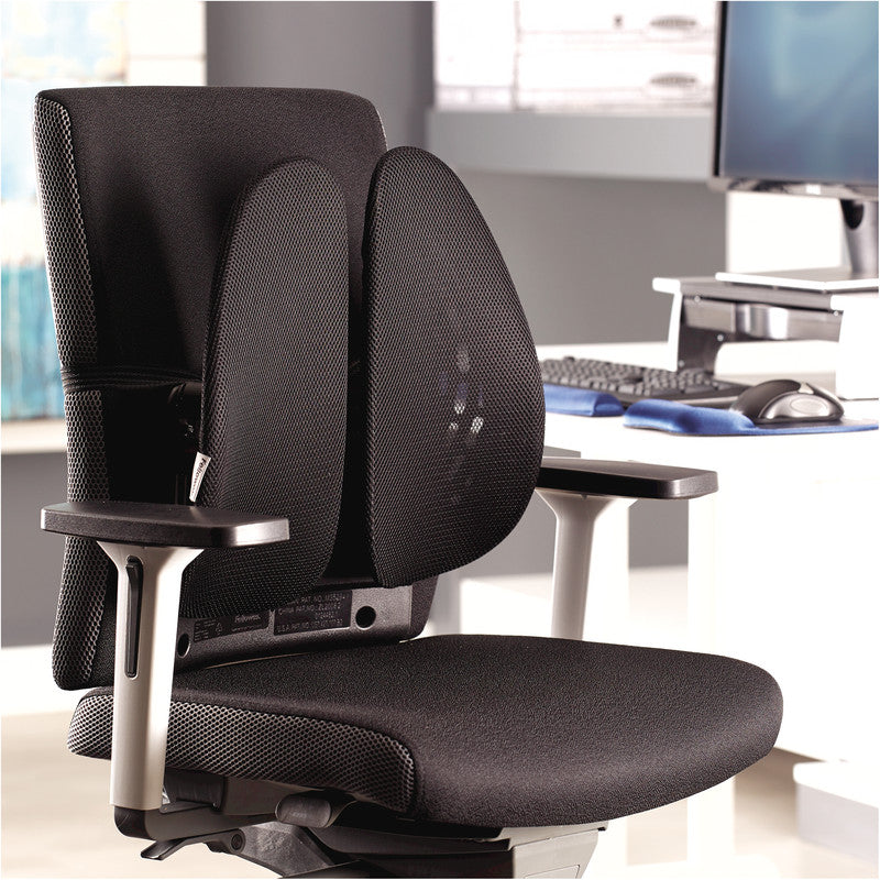 Fellowes Rückenstütze Back Angel – 42×13×39 cm, höhenverstellbar 14–23 cm, schwarz