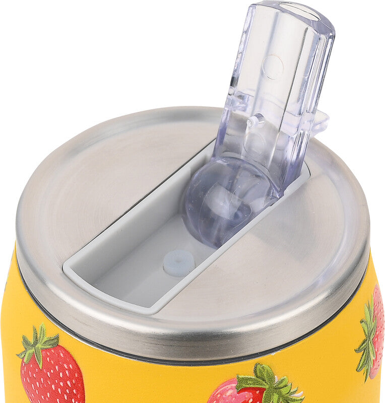 Estia Trinkdose – 5 dl – Edelstahl, isoliert, mit Strohhalm – Berry Bright