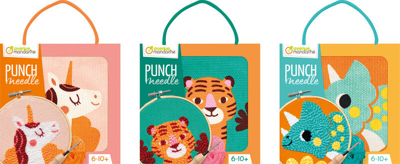 My Mandarine – Bastelset Punch Needle Einhorn – 4 Farben – 180 × 180 mm