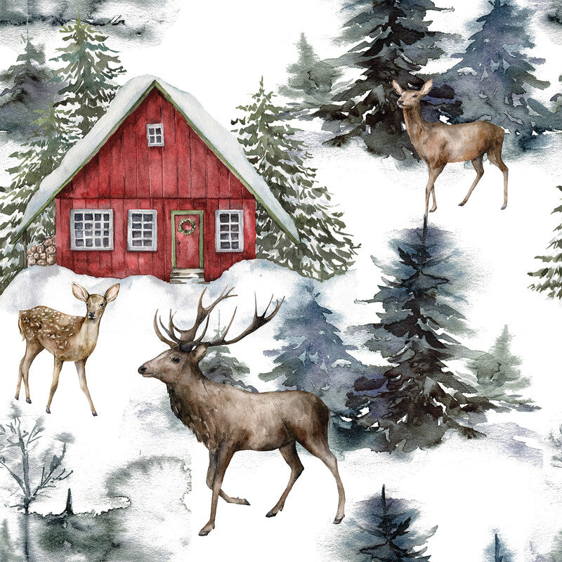 Fasana Servietten Winterlandschaft – 33 × 33 cm – 3-lagig, Tissue – 20 Stk., FSC