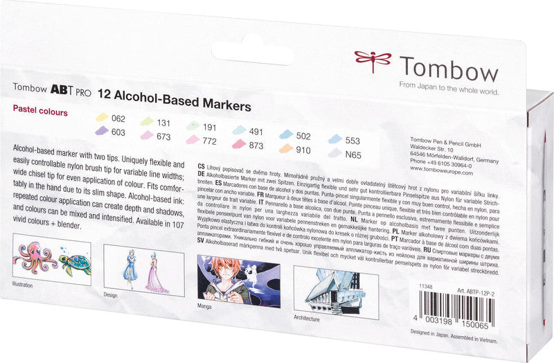 Tombow Filzstifte, 12 Farben