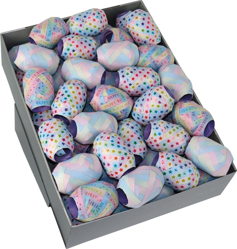 Präsent Geschenkband Knäuel – Rainbow – Kunststoff, sortiert – 10 mm × 20 m