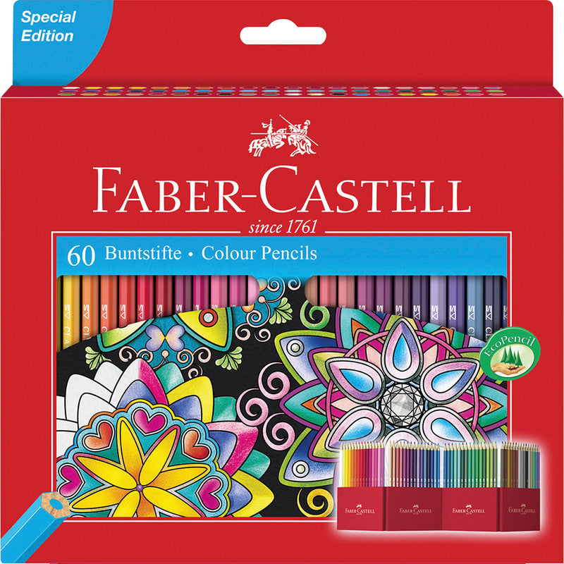 Faber-Castell Buntstifte Classic – 60 Farben, im Kartonetui, Ø 2,8 mm, sechskantig, FSC