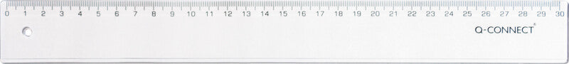 Q-connect Wandtafel-Lineal 30 cm – Kunststoff, transparent
