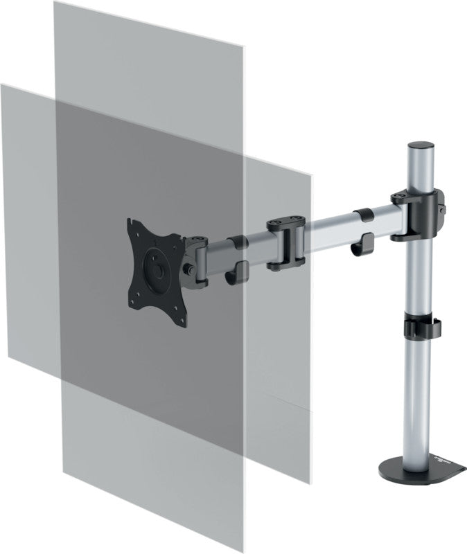Durable Select – Monitorhalterung, Tischklemme, bis 27", VESA 75 × 75/100 × 100 mm, 8 kg, silber metallic