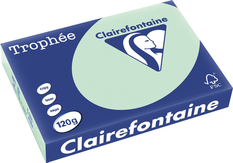 Clairefontaine Kopierpapier – A4, 120 g/m², Hellgrün – für Inkjet/Laser/Kopierer – FSC – 250 Blatt