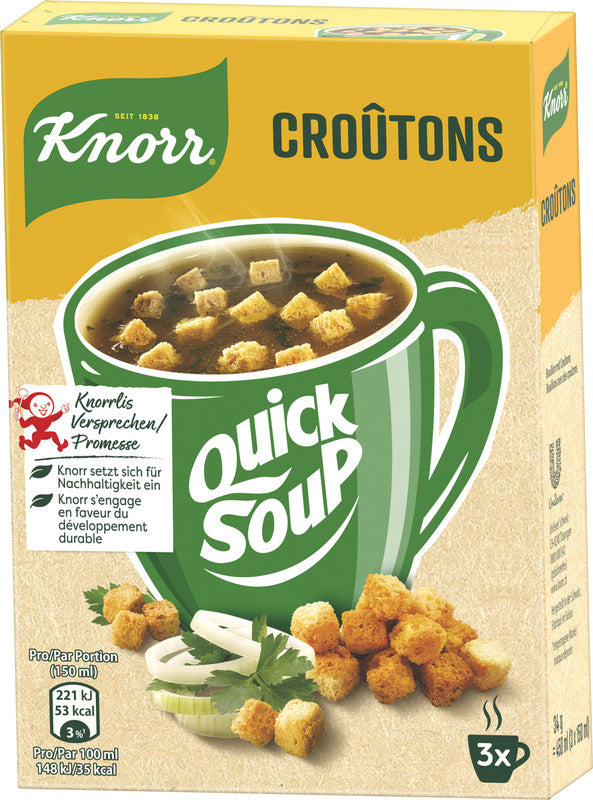 Knorr Quick Soup Suppe – Croûtons – 3×34 g
