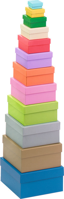 Folia Geschenkbox – farbig sortiert – recyclingfähig, für Basteln – 35 × 20 × 35 bis 145 × 75 × 145 mm