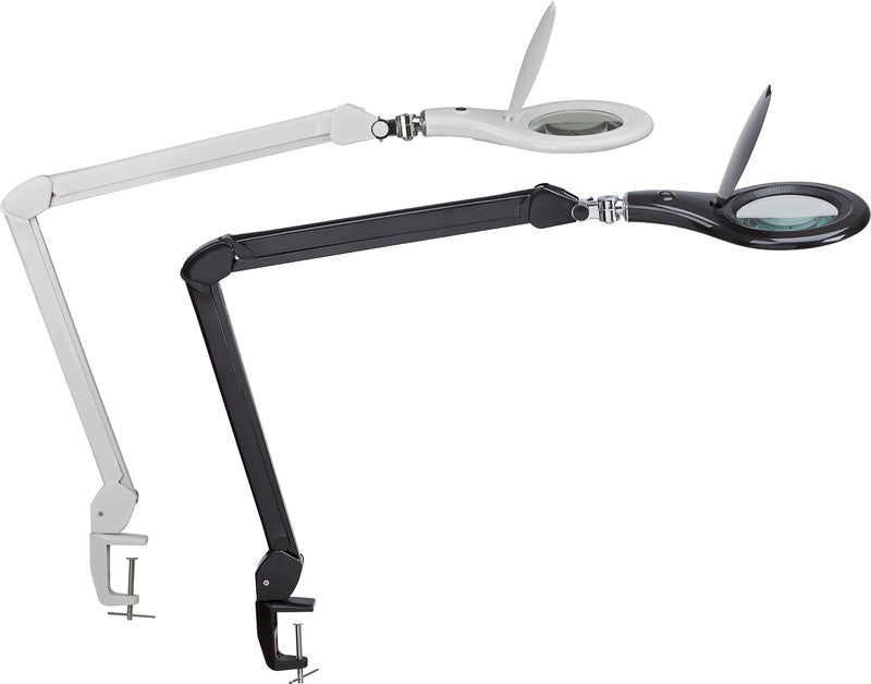 MAUL Leuchtlupe – 1,75× – Ø 127 mm – mit LED, mit Klemmfuss, weiss