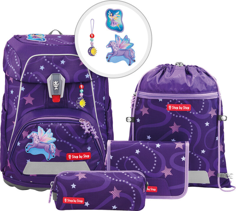 Step by Step Schulrucksack-Set FIT – 5-teilig – Pegasus Emily – 28,0 × 37,5 × 20,0 cm