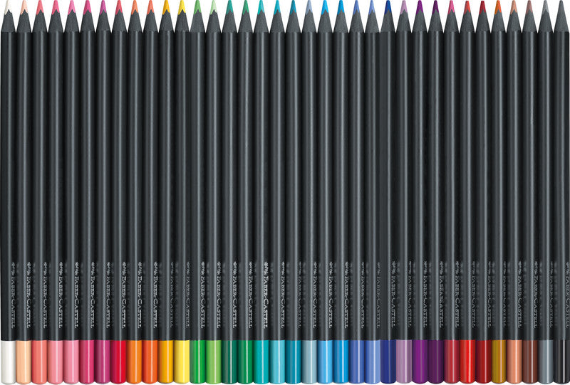 Faber-Castell Buntstifte Black Edition – 36 Farben, im Kartonetui, Ø 3 mm, dreikantig, FSC
