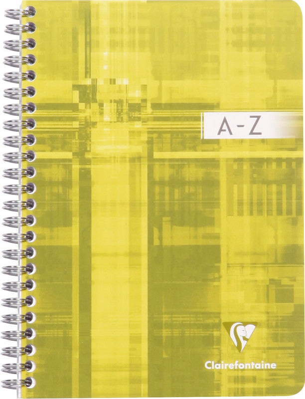 Clairefontaine Spiralblock mit Register A - Z, kariert 5 mm, Spiralbindung, Karton, 90 Blatt, 90 g/m² – sortiert