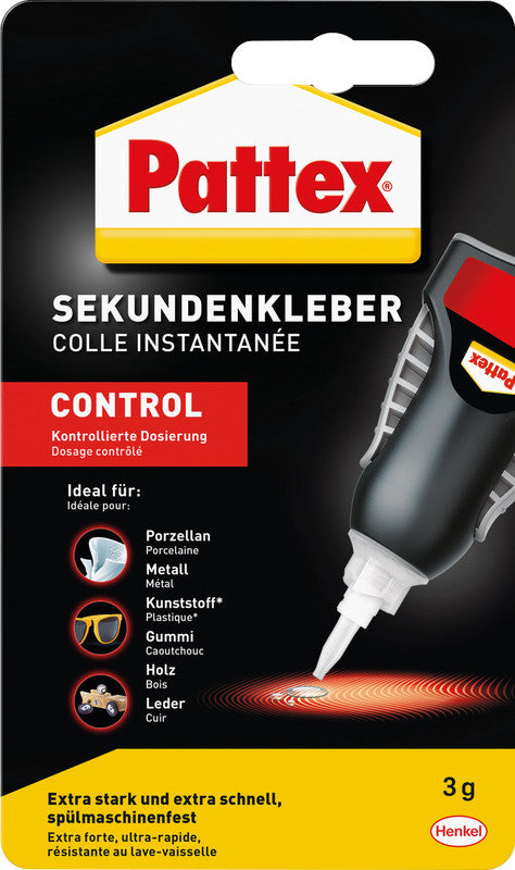 Pattex Sekundenkleber – Dosierspender, permanent, transparent, lösemittelfrei, wasserfest, 3 g