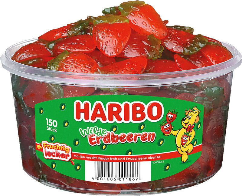 Haribo Wilde Erdbeeren – Weingummi, 150 Stück, 1'200 g