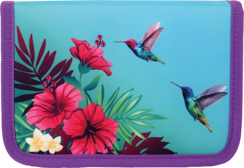 Funki Schuletui mit 2 Klappen, gefüllt, 24-teilig – Tropical – Kunststoff – 23 × 14 × 4 cm