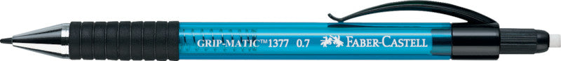 Faber-Castell Grip Matic Druckbleistift – 0,7 mm, blau, inkl. 12 Minen