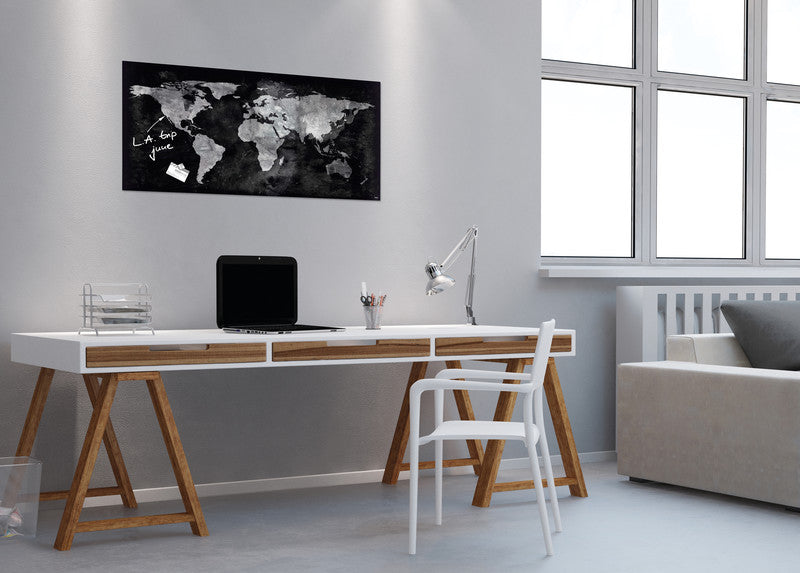 Sigel Whiteboard – 130 × 55 cm, Glas, magnetisch, Wandmontage, inkl. SuperDym-Magnetwürfel, Montagesatz