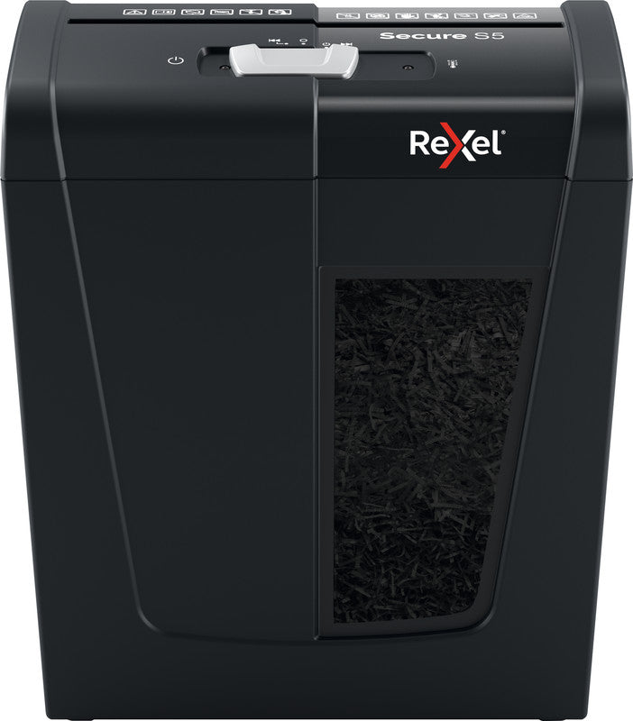 Rexel Secure S5 – Aktenvernichter, DIN P-2, Streifenschnitt 6 mm, 5 Blatt, 10 l, A4