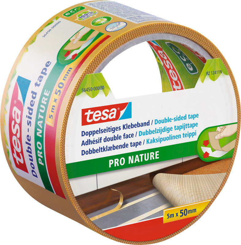 Tesa Montageband Pro Nature, stark, für glatte Oberflächen – 50 mm × 5 m, weiss